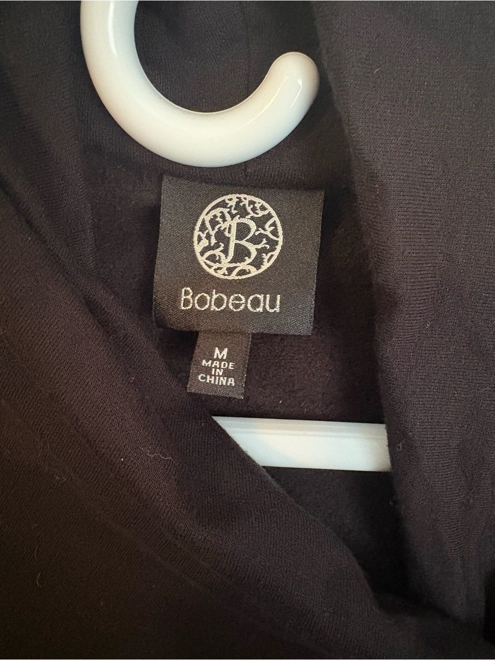 bobeau Black Asymmetrical Draped Cardigan with Wood Button - Picture 2 of 6